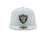 Las Vegas Raiders New Era Snow Gray Classic 59FIFTY Fitted Hat - Pro Jersey Sports