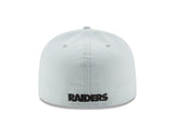 Las Vegas Raiders New Era Snow Gray Classic 59FIFTY Fitted Hat - Pro Jersey Sports