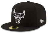 Men's NBA Chicago Bulls Black/White 59Fifty Fitted Hat - Pro Jersey Sports