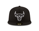 Men's NBA Chicago Bulls Black/White 59Fifty Fitted Hat - Pro Jersey Sports