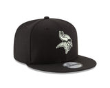 Minnesota Vikings New Era Black and White Basic 9FIFTY Adjustable Snapback Hat - Pro Jersey Sports