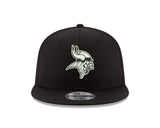 Minnesota Vikings New Era Black and White Basic 9FIFTY Adjustable Snapback Hat - Pro Jersey Sports