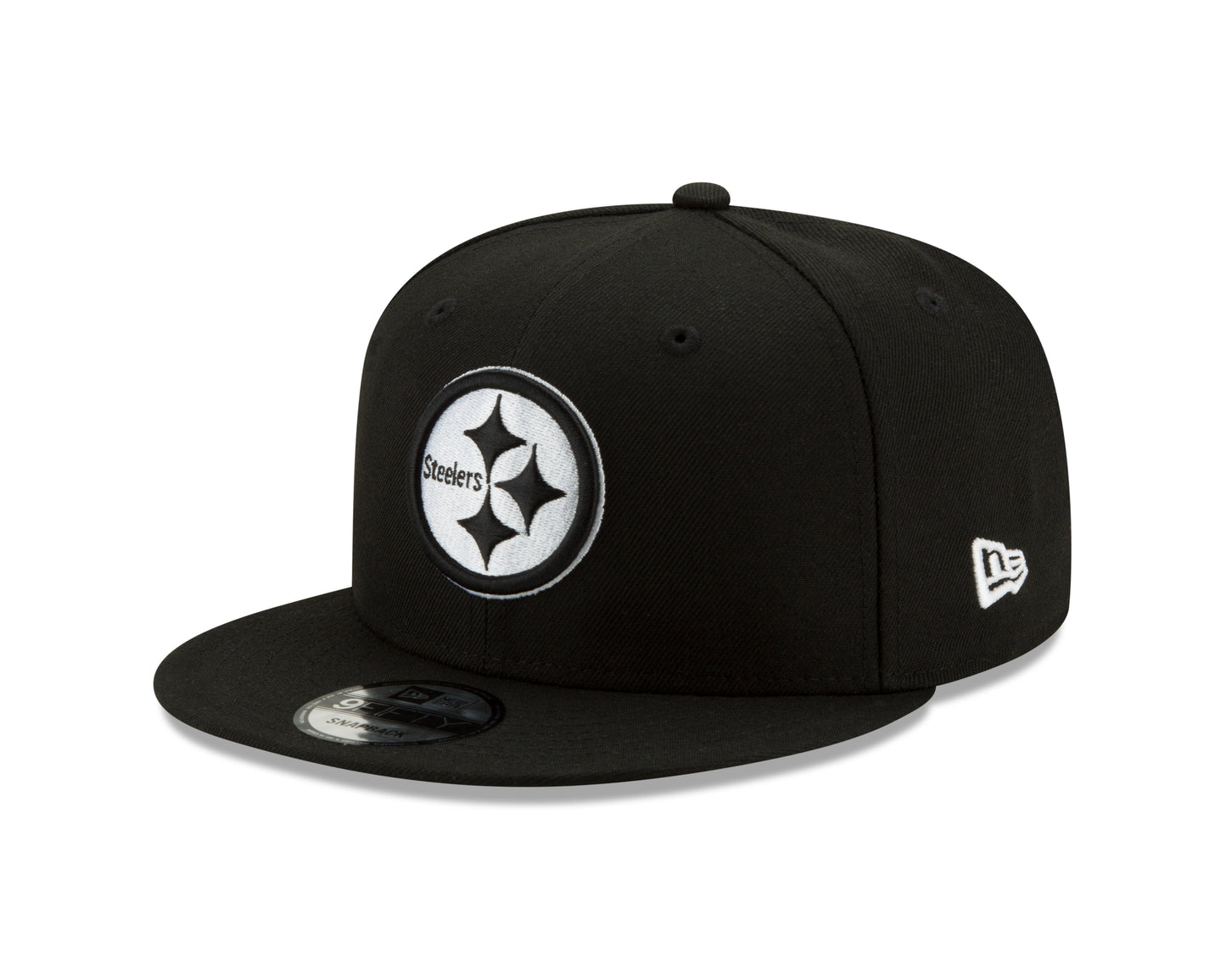 Pittsburgh Steelers New Era Black and White Basic 9FIFTY Snapback Hat