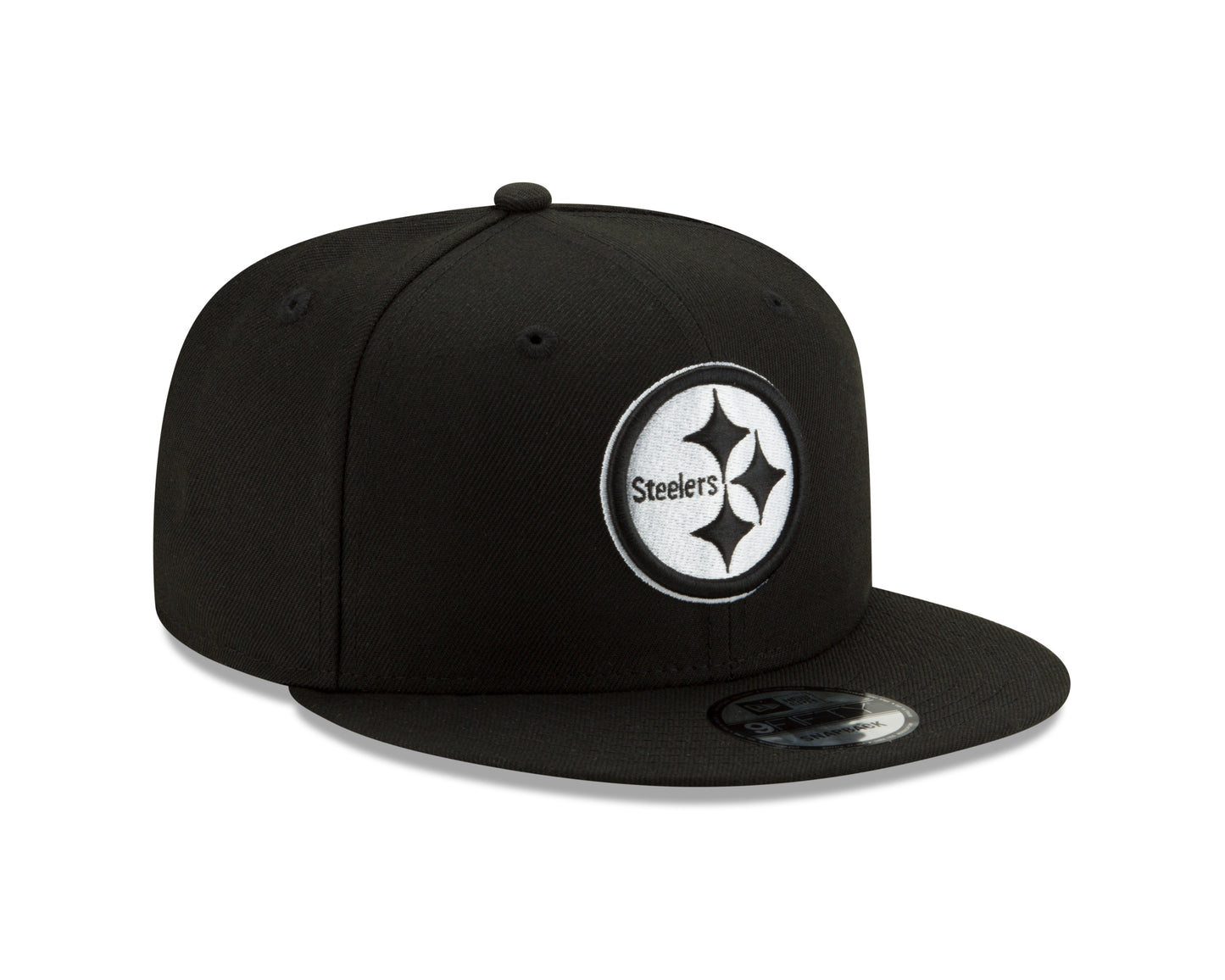 Pittsburgh Steelers New Era Black and White Basic 9FIFTY Snapback Hat