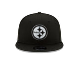 Pittsburgh Steelers New Era Black and White Basic 9FIFTY Snapback Hat - Pro Jersey Sports