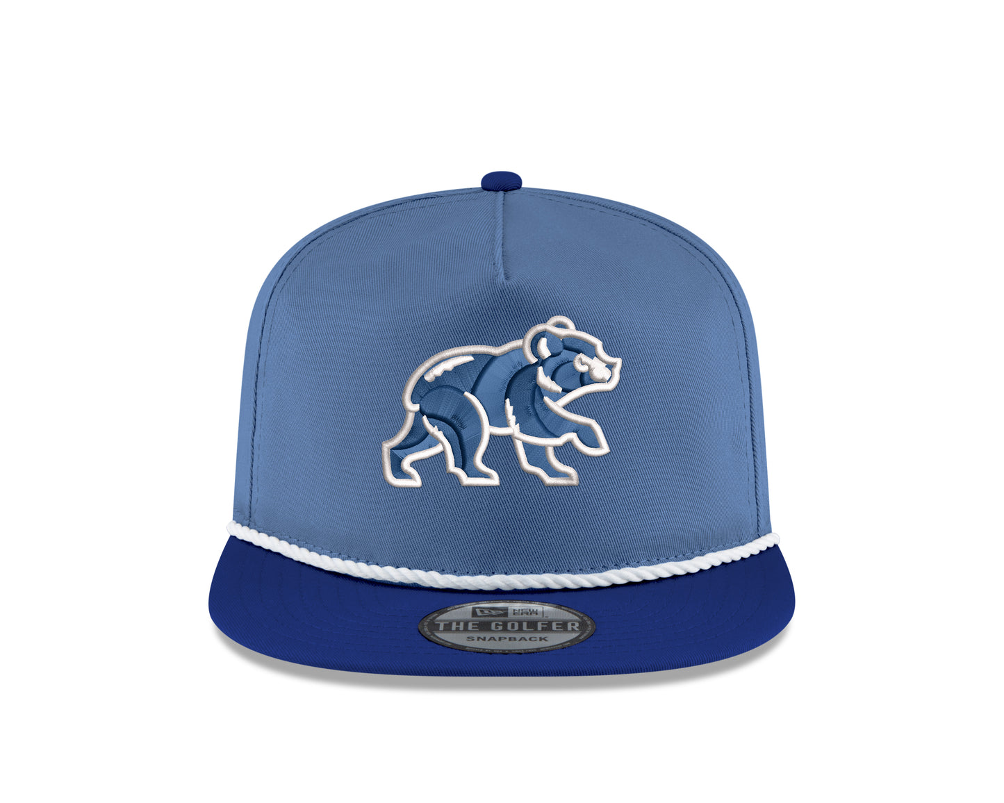 Chicago Cubs New Era Sky Blue/Royal Blue Spring Training Bear Golfer Snapback Adjustable Hat