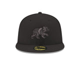 Chicago Cubs Tonal Black On Black Spring Training Bear New Era 59FIFTY Fitted Hat - Pro Jersey Sports