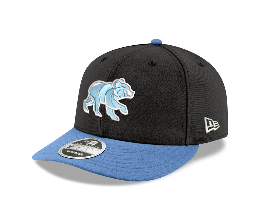 Chicago Cubs New Era Black/Sky Blue Spring Training Bear Low Profile 9FIFTY Snapback Adjustable Hat