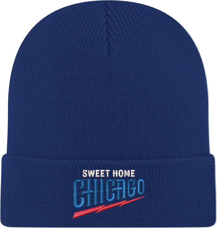 Chicago Cubs New Era Navy Guitar Bear Cuffed Knit Hat - Pro Jersey Sports