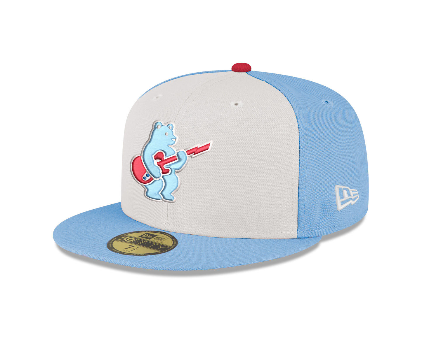 Men's Chicago Cubs New Era Chrome/ Sky Blue Guitar Bear Alternate 59FIFTY Fitted Hat - Pro Jersey Sports