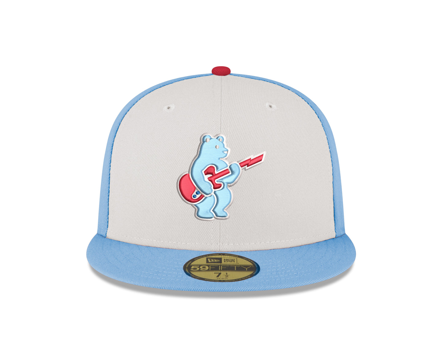 Men's Chicago Cubs New Era Chrome/ Sky Blue Guitar Bear Alternate 59FIFTY Fitted Hat - Pro Jersey Sports