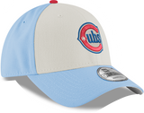 Youth Chicago Cubs Alternate 2 9FORTY Adjustable Chrome/Sky Blue Cap By New Era - Pro Jersey Sports