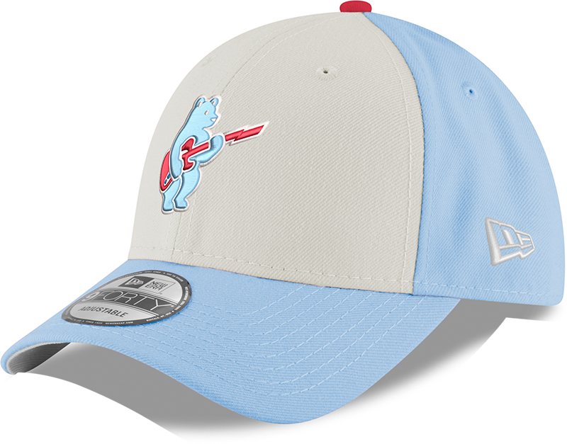 Youth Chicago Cubs Guitar Bear Alternate 9FORTY Adjustable Chrome/Sky Blue Cap By New Era - Pro Jersey Sports