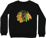 Youth Chicago Blackhawks Prime Pullover Fleece Crew-Black - Pro Jersey Sports