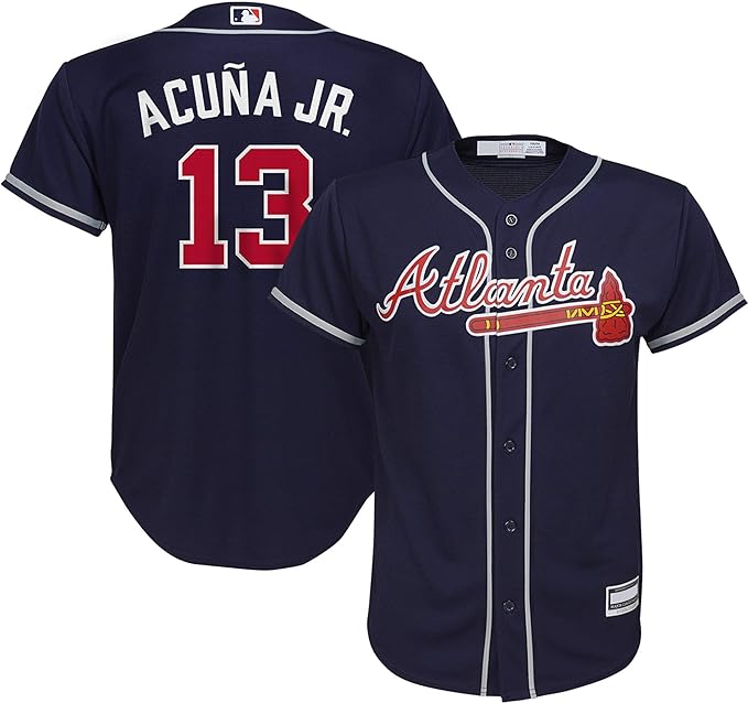 Youth Ronald Acuna Jr. Atlanta Braves Alternate Blue Replica MLB Branded Jersey - Pro Jersey Sports