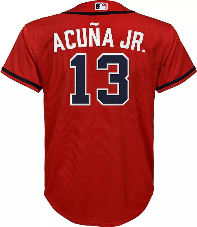 Youth Ronald Acuna Jr. Atlanta Braves Red Alternate Screenprint Replica Jersey