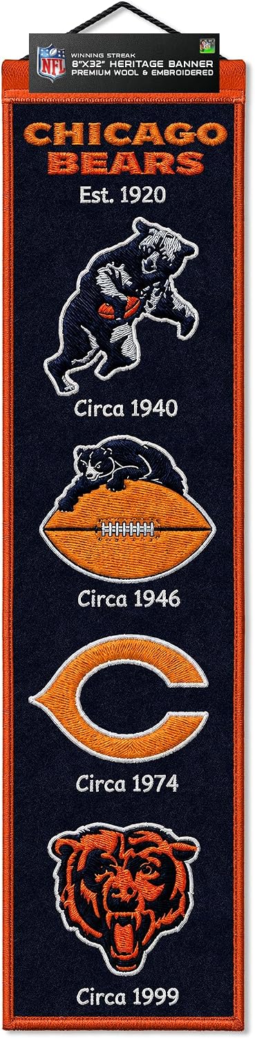 NFL Chicago Bears Heritage Banner Wall Decor  8 x 32