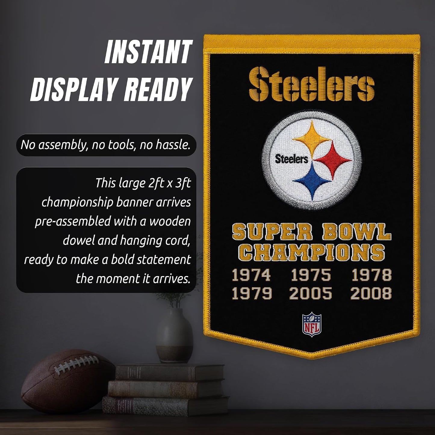 NFL Pittsburgh Steelers Dynasty Banner 24" by 36"
