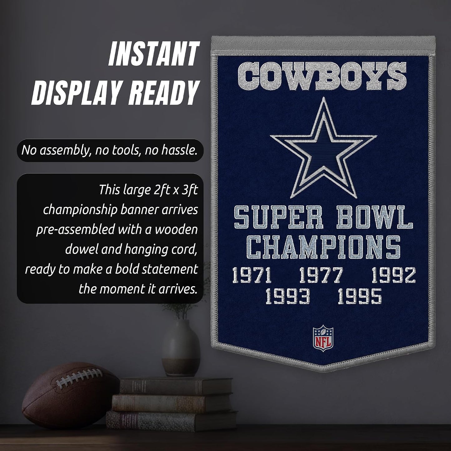 NFL Dallas Cowboys Dynasty Banner 24" by 36"