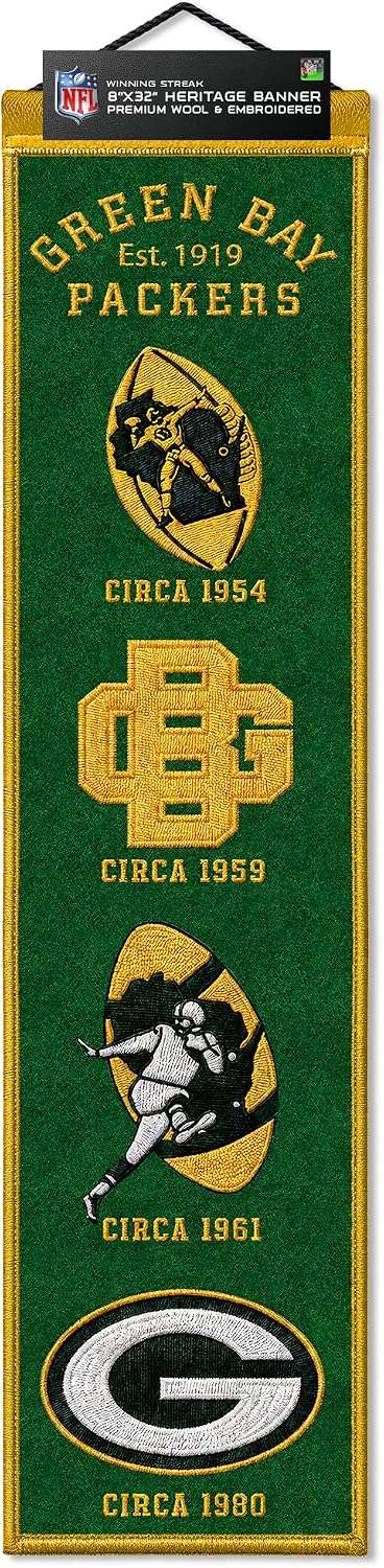 NFL Green Bay Packers Heritage Banner Wall Decor  8 x 32