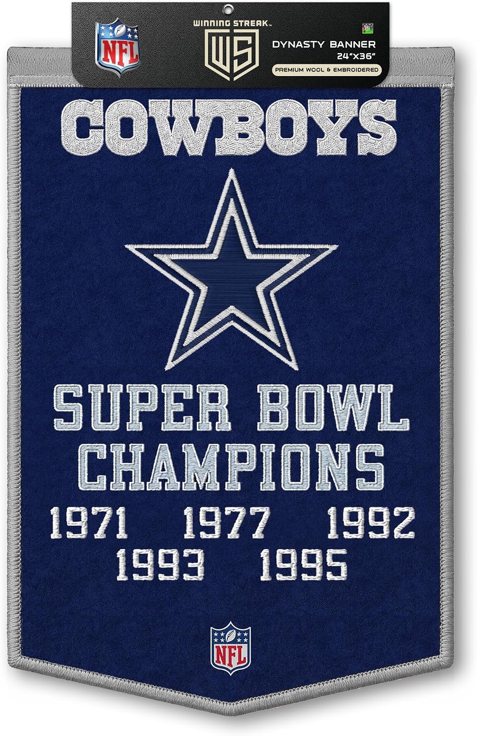 NFL Dallas Cowboys Dynasty Banner 24" by 36"