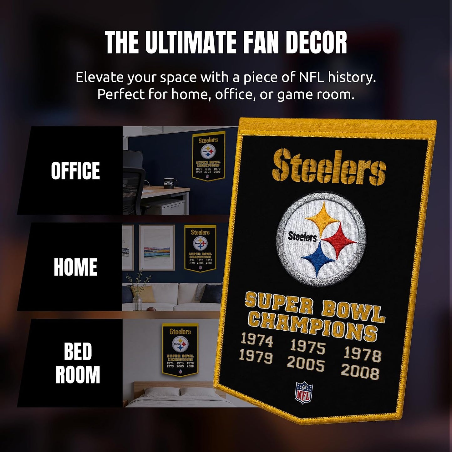 NFL Pittsburgh Steelers Dynasty Banner 24" by 36"