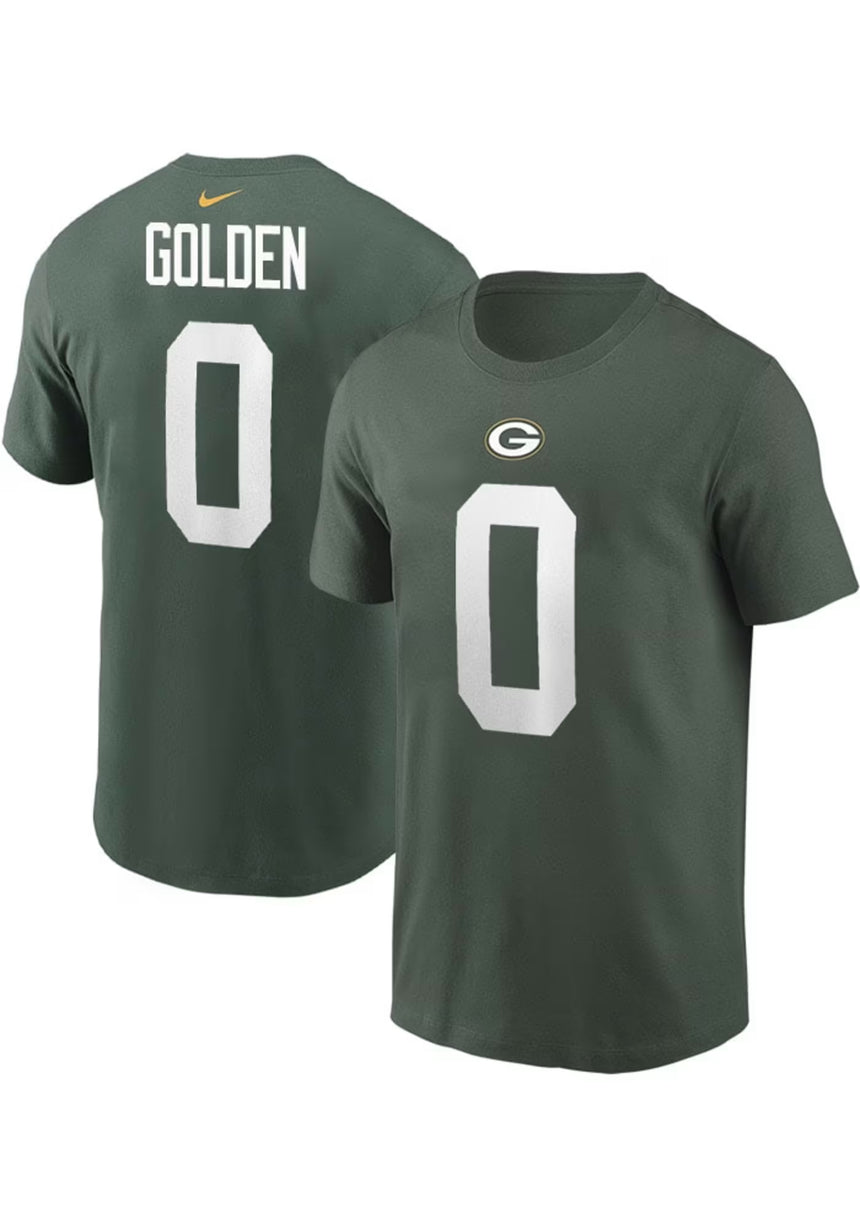 Men's Nike Matthew Golden Green Bay Packers Green Name & Number T-Shirt - Pro Jersey Sports