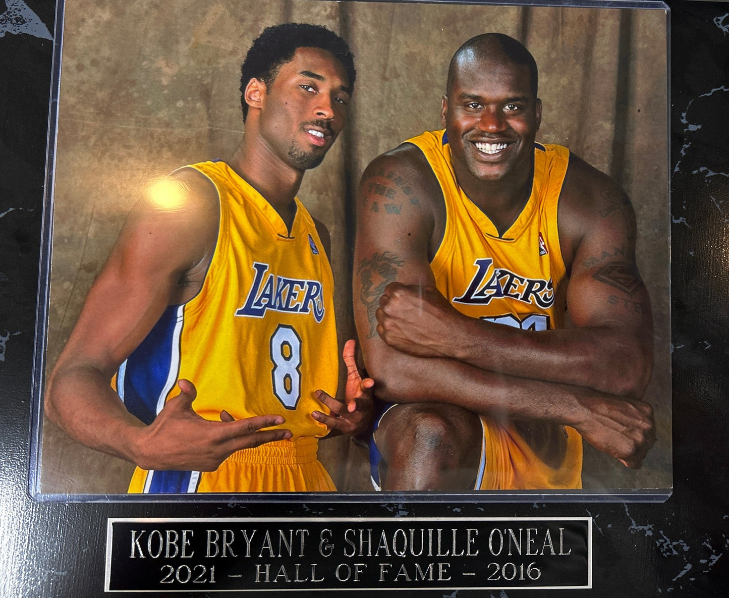 Los Angeles Lakers Kobe Bryant & Shaquille O'Neal Photo Plaque