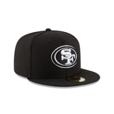 Men's San Francisco 49ers New Era Black & White 59FIFTY Fitted Hat - Pro Jersey Sports