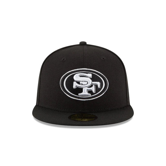 Men's San Francisco 49ers New Era Black & White 59FIFTY Fitted Hat
