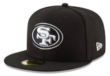 Men's San Francisco 49ers New Era Black & White 59FIFTY Fitted Hat - Pro Jersey Sports