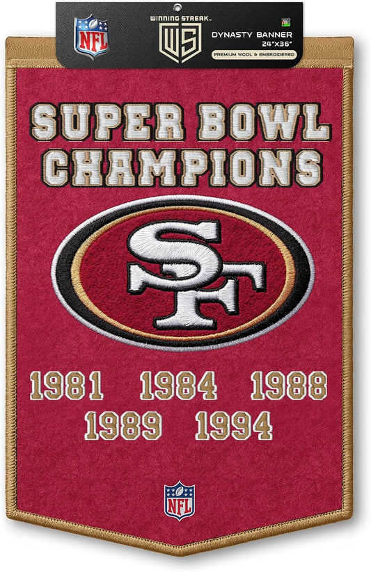 NFL San Francisco 49ers Dynasty Banner 24" by 36"