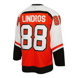 Men's Philadelphia Flyers Eric Lindros Mitchell & Ness Orange 1996/97 Captain Patch Blue Line Player Jersey - Pro Jersey Sports