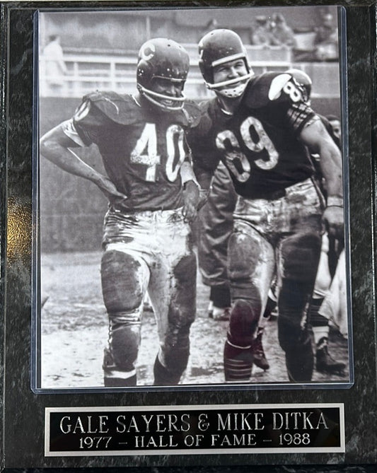 Chicago Bears Gale Sayers & Mike Ditka Photo Plaque