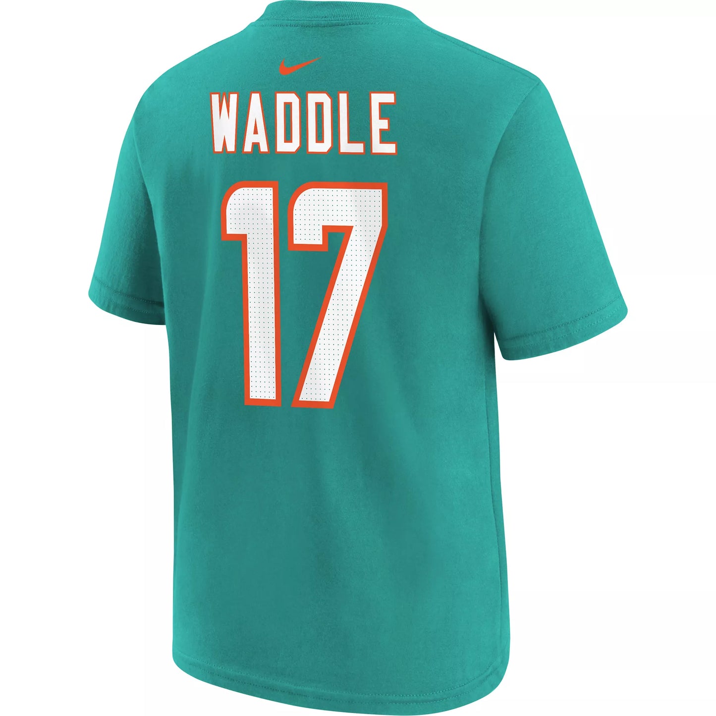 Youth NIKE Miami Dolphins Jaylen Waddle Aqua Player Name & Number T-Shirt