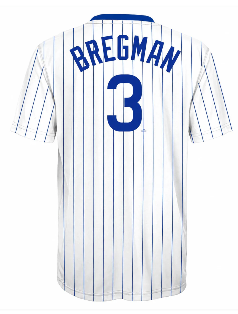 Youth Chicago Cubs Alex Bregman Home Pinstripes Player Sublimated Jersey Top