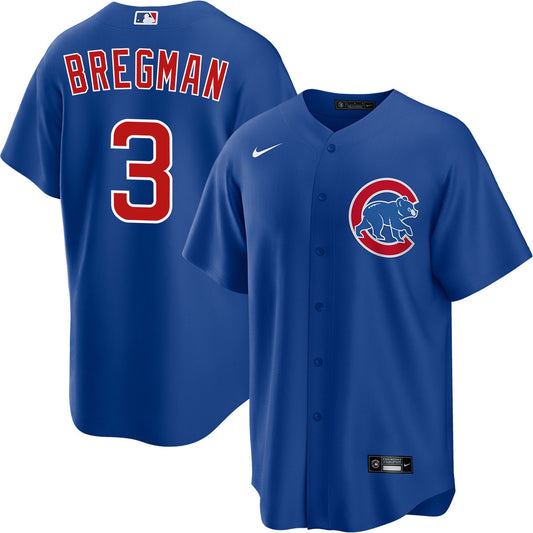 Mens Chicago Cubs Alex Bregman Royal Blue Alternate Premium Twill Replica Jersey - Pro Jersey Sports