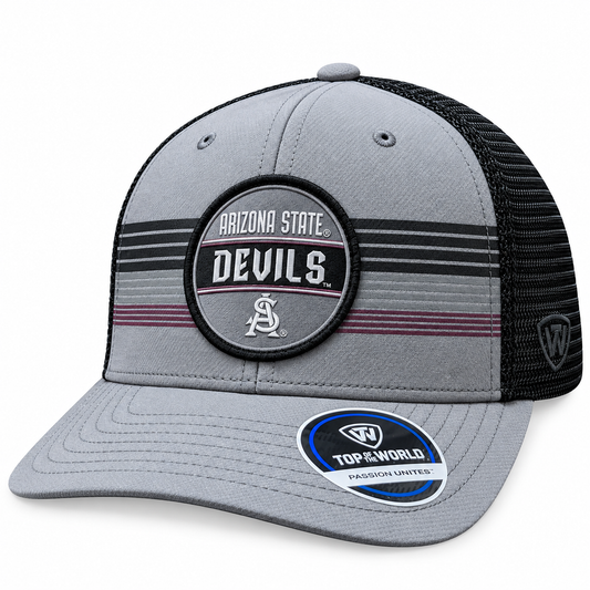 Arizona State Sun Devils Top of the World Gray/Black Trucker Adjustable Snapback Hat