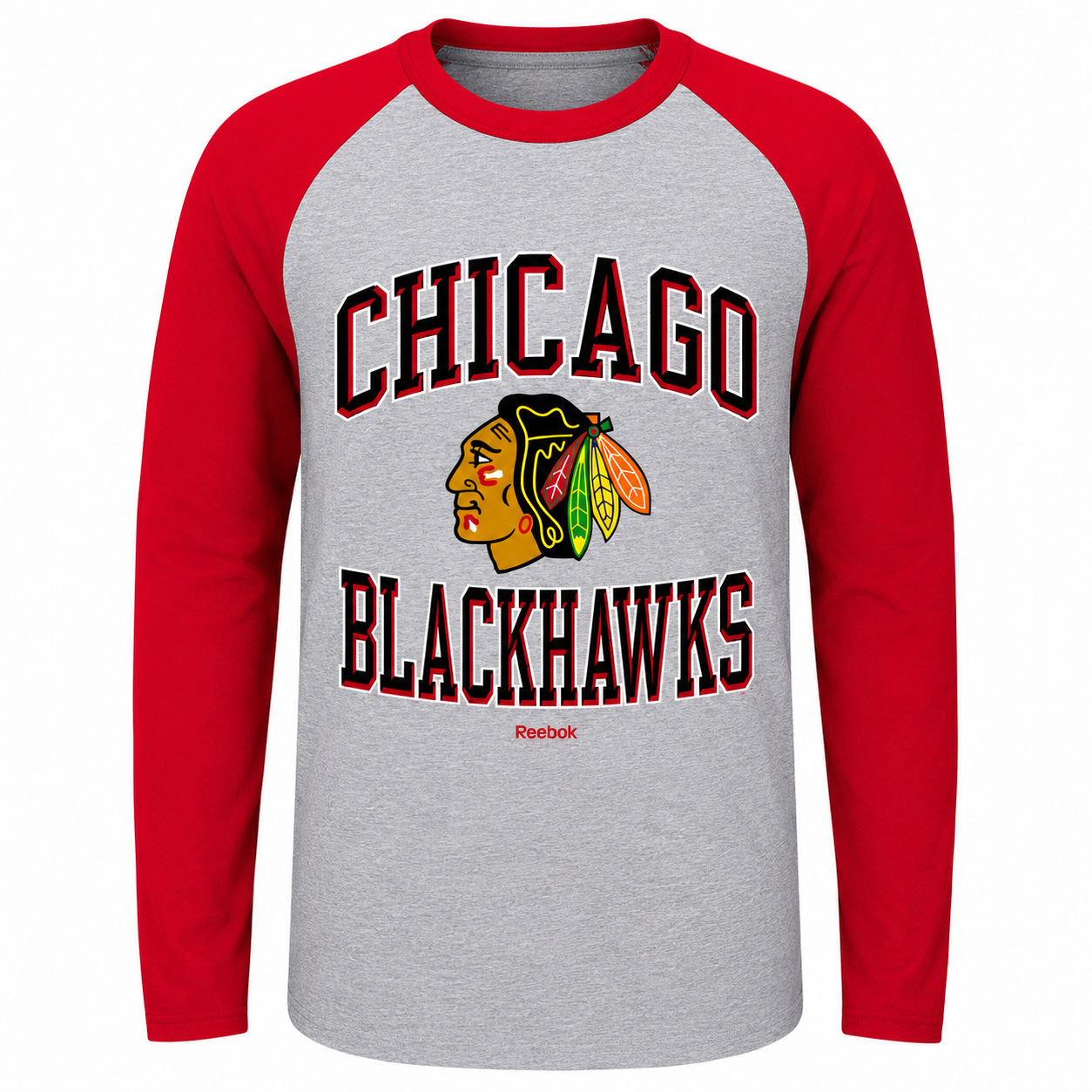 Youth Chicago Blackhawks Long Sleeve Raglan T-Shirt