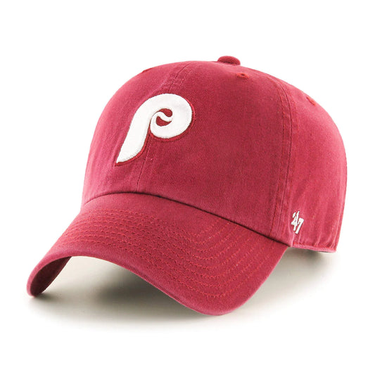 Men's Philadelphia Phillies Cooperstown Collection Maroon Clean Up Adjustable Hat By '47 Brand