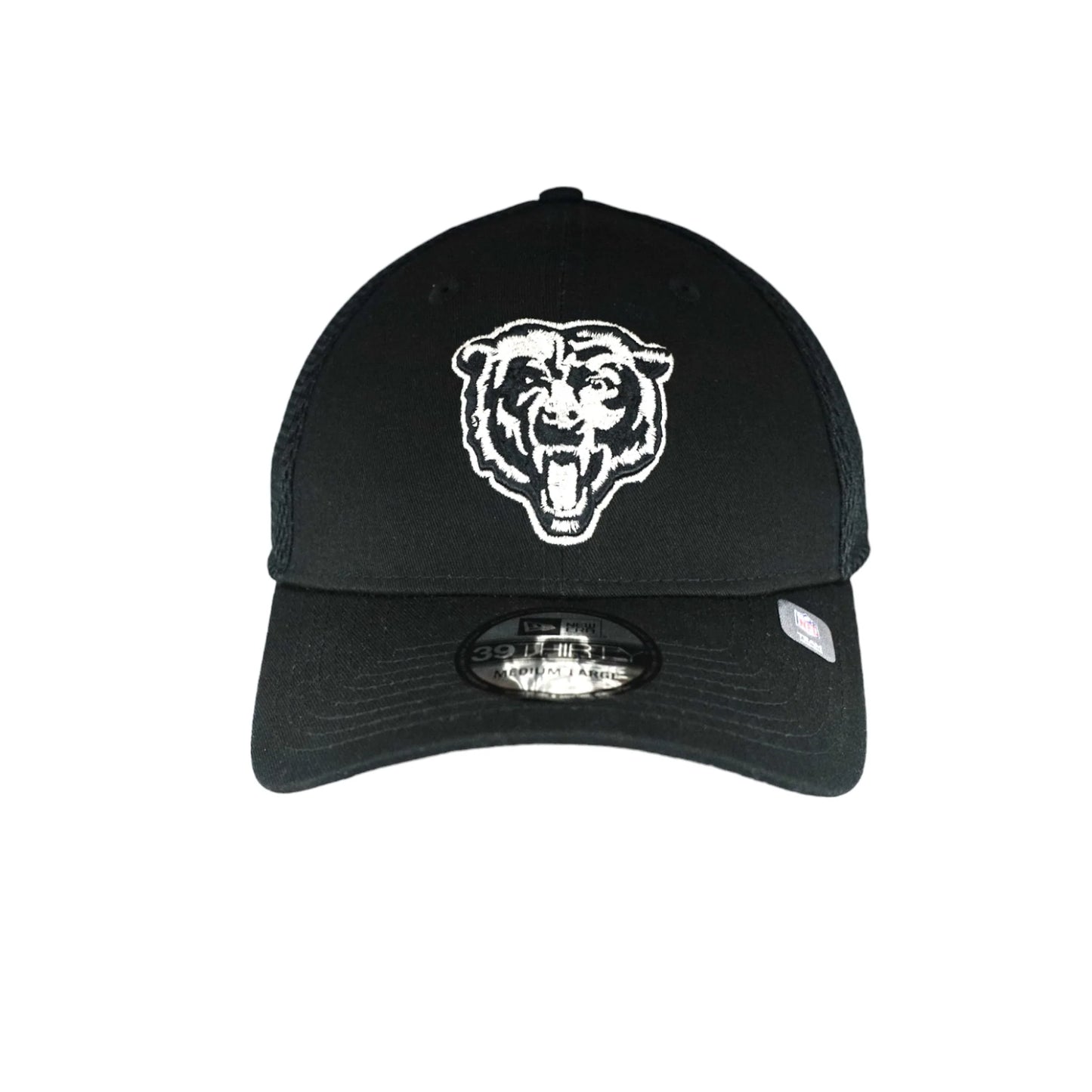 Chicago Bears New Era Black & White 39THIRTY Neo Flex Hat