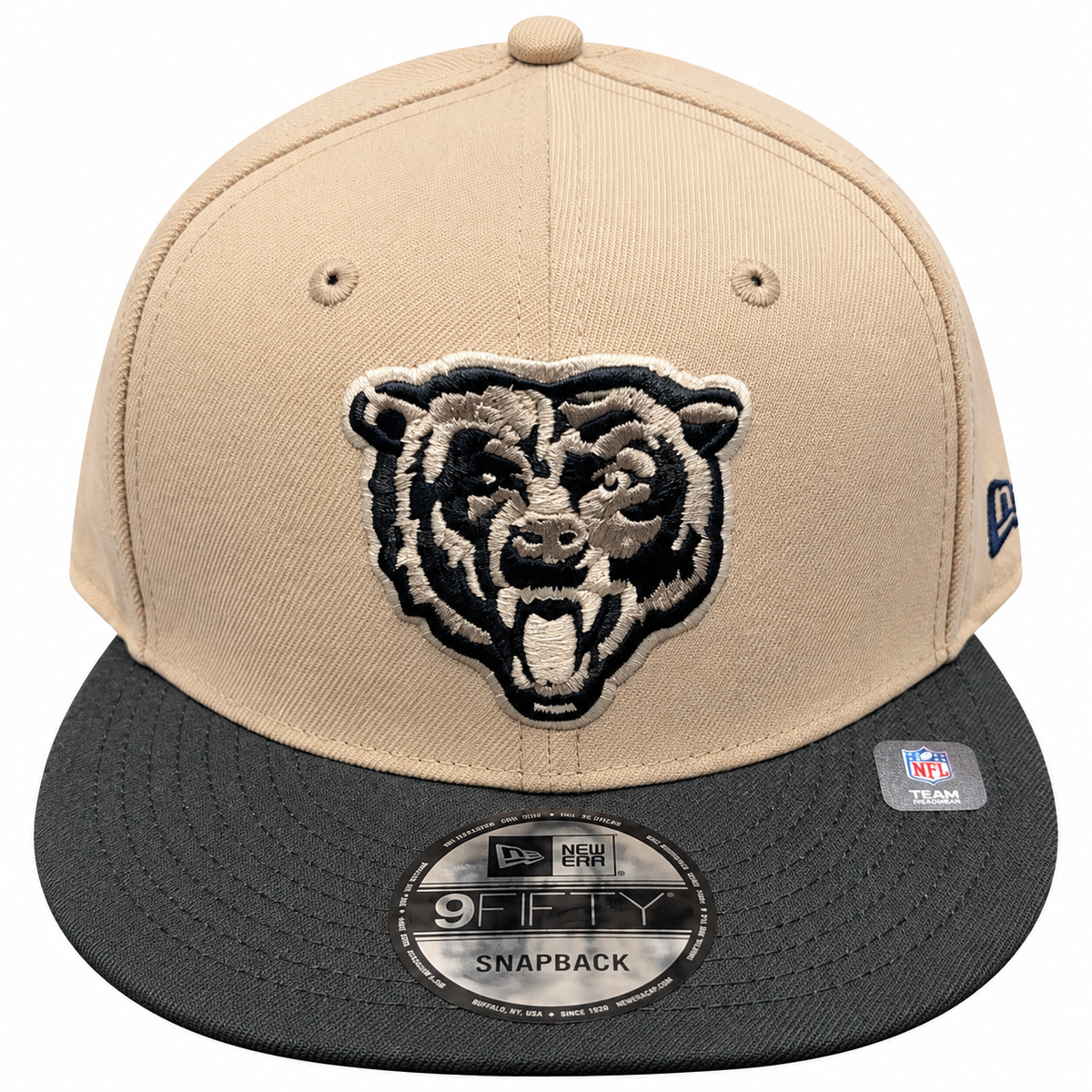 Men's Chicago Bears New Era Primary Logo Camel A-Frame 9FIFTY Snapback Adjustable Hat