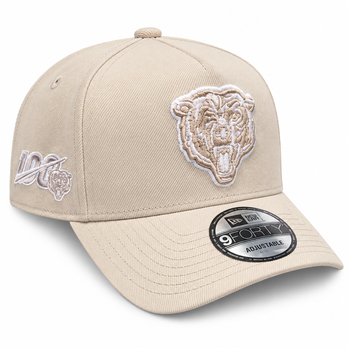 Men's Chicago Bears New Era Primary Logo Tan A-Frame 9Forty Snapback Adjustable Hat
