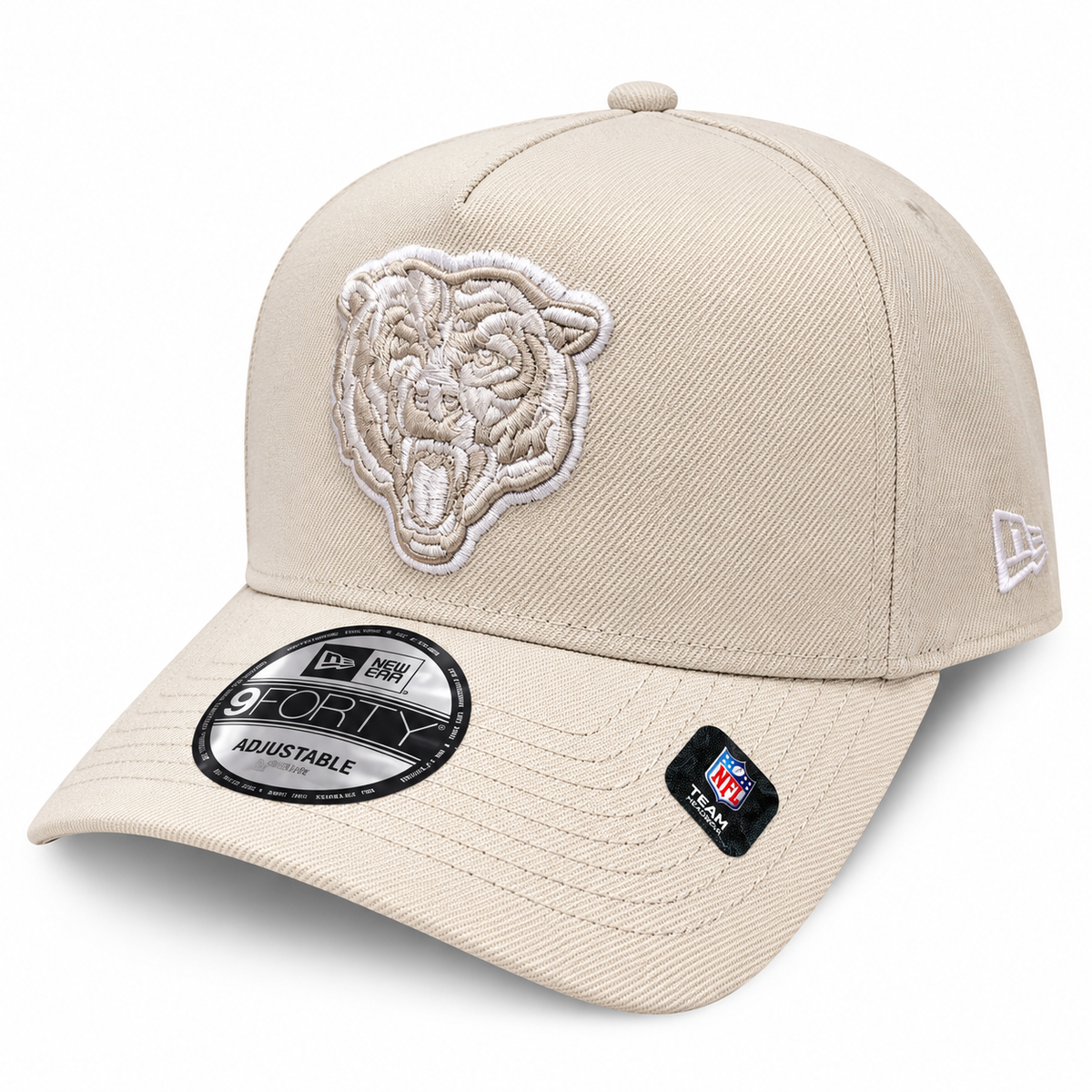 Men's Chicago Bears New Era Primary Logo Tan A-Frame 9Forty Snapback Adjustable Hat
