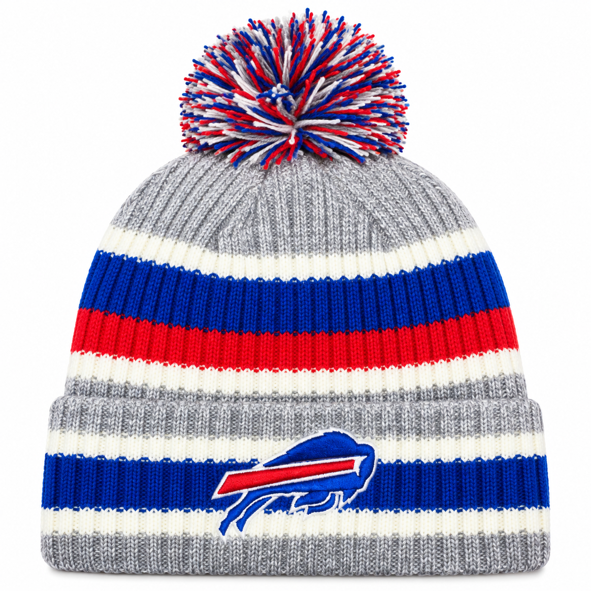 Buffalo Bills Striped Fan Pack Pom Knit