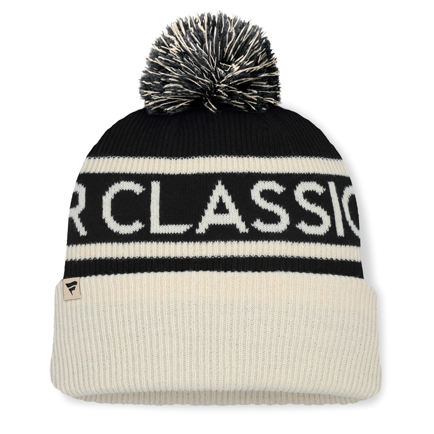 Men's 2025 NHL Winter Classic Black/Cream Cuffed Knit Hat with Pom