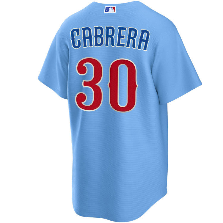 NIKE Men's Chicago Cubs Edward Cabrera #30 Light Blue 2nd Alternate Replica Jersey