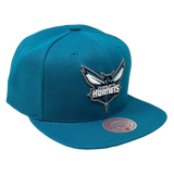 Men's Mitchell & Ness Charlotte Hornets Core Teal Adjustable Snapback Hat - Pro Jersey Sports