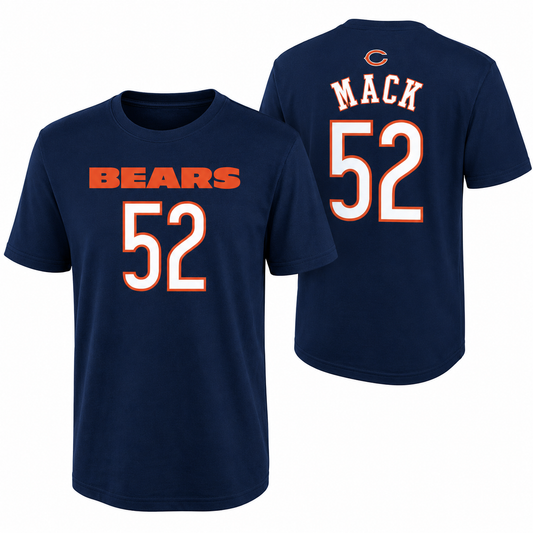 Youth Chicago Bears Khalil Mack Navy Mainliner Name & Number T-Shirt