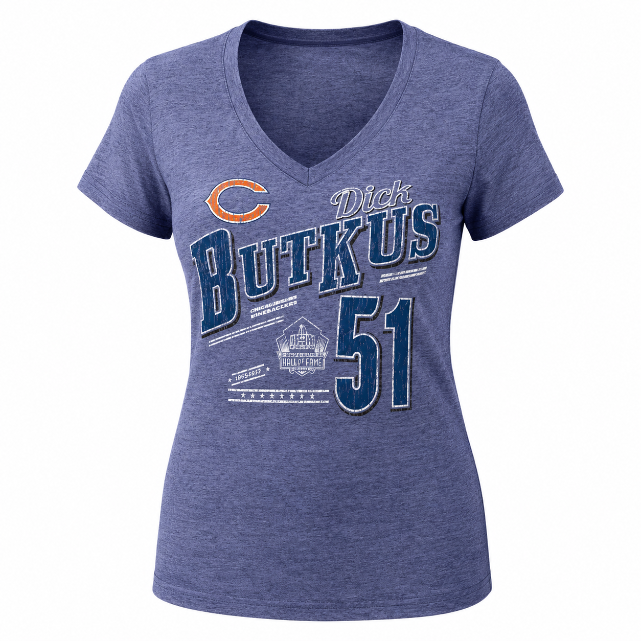 Womens Chicago Bears Dick Butkus Hall Of Fame V Neck T Shirt